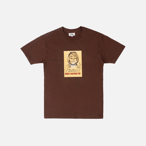 PROSPER CAFE S/S TEE (CACAO SHELL BROWN)