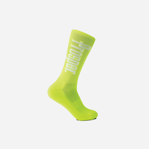 PROSPER 3 SOCKS (NEON YELLOW/WHITE)