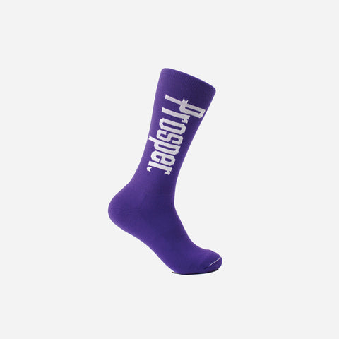 PROSPER 3 SOCKS (PURPLE/WHITE)